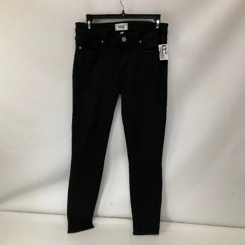 Jeans Skinny By Paige In Black Denim, Size: 6