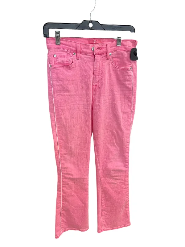 Jeans Straight By 7 For All Mankind In Pink Denim, Size: 2