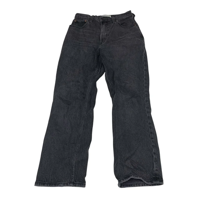 Jeans Straight By Abercrombie And Fitch In Black Denim, Size: 2