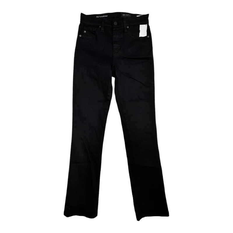 Jeans Straight By Ag Jeans In Black Denim, Size: 2