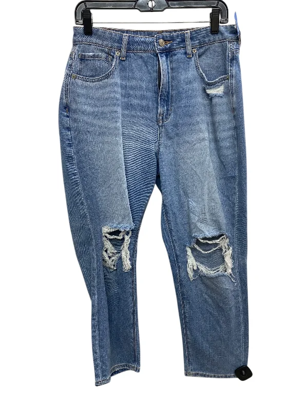 Jeans Straight By American Eagle In Blue, Size: 10