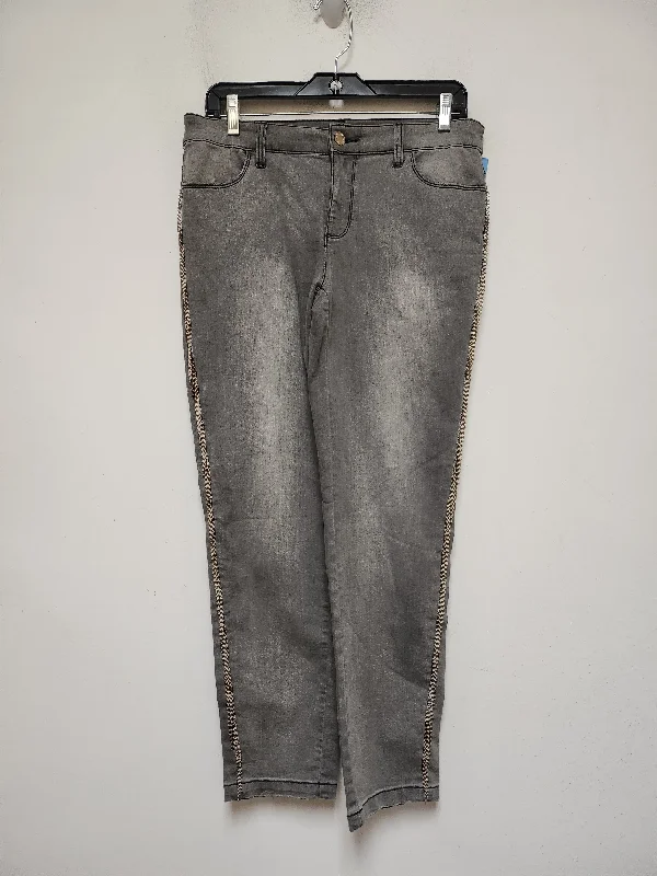 Jeans Straight By Chicos In Black Denim, Size: 2