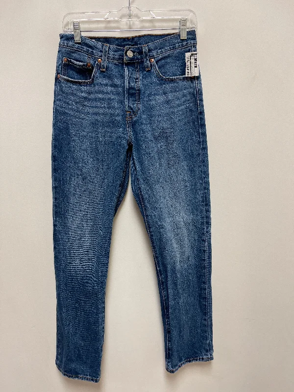 Jeans Straight By Levis In Blue Denim, Size: 4