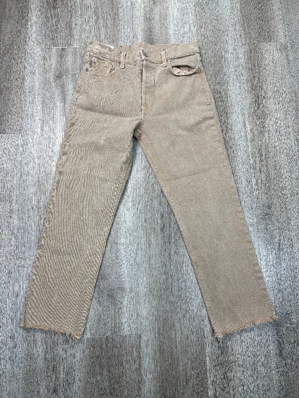 Jeans Straight By Levis In Brown Denim, Size: 10