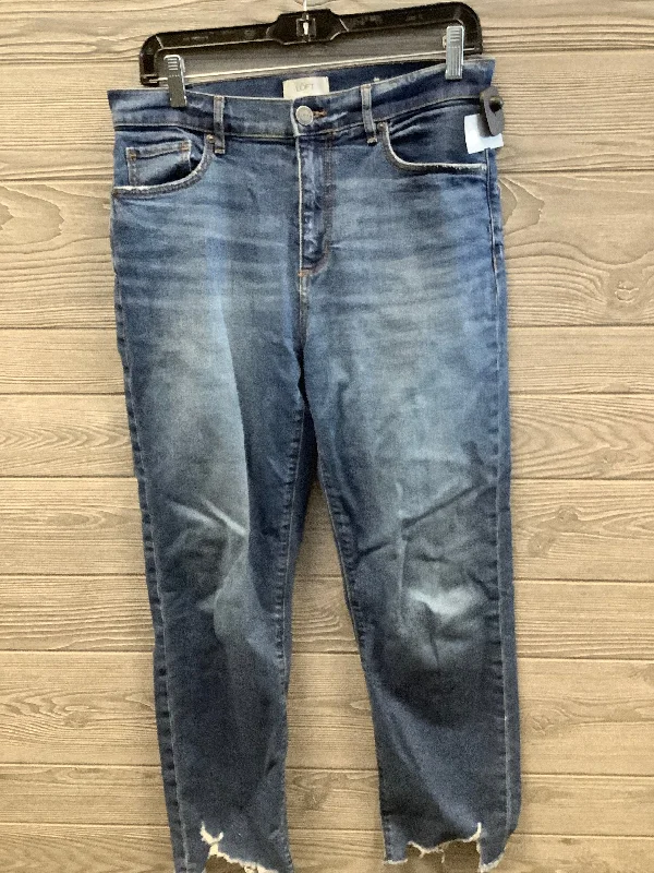 Jeans Straight By Loft In Blue Denim, Size: 4