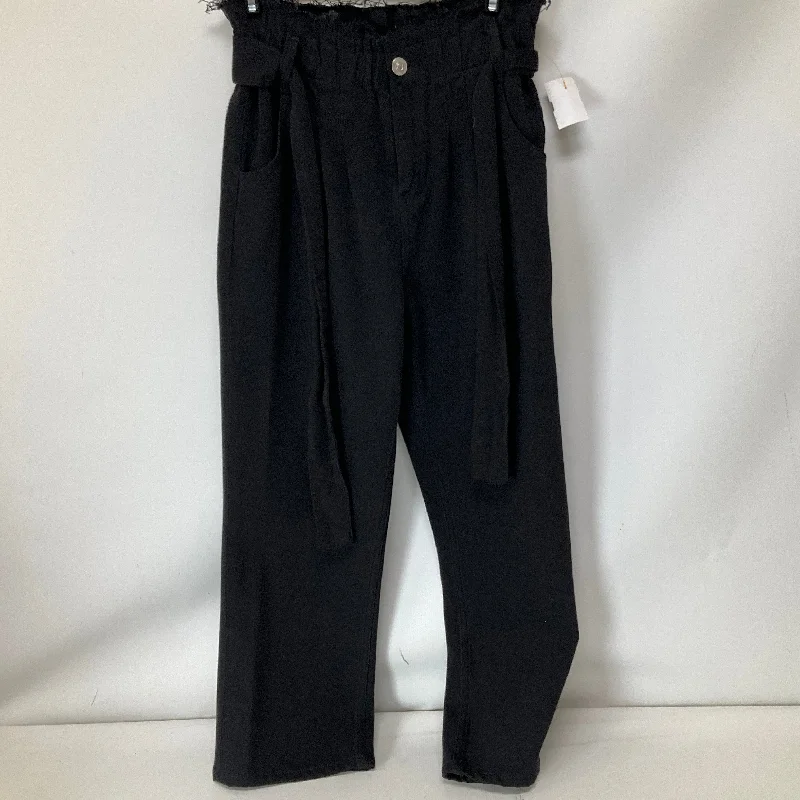 Jeans Wide Leg By Hudson In Black Denim, Size: 0