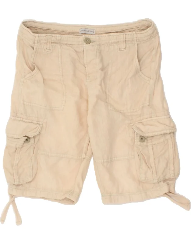 ANGELO LITRICO Mens Cargo Shorts IT 48 Medium W34 Beige Linen