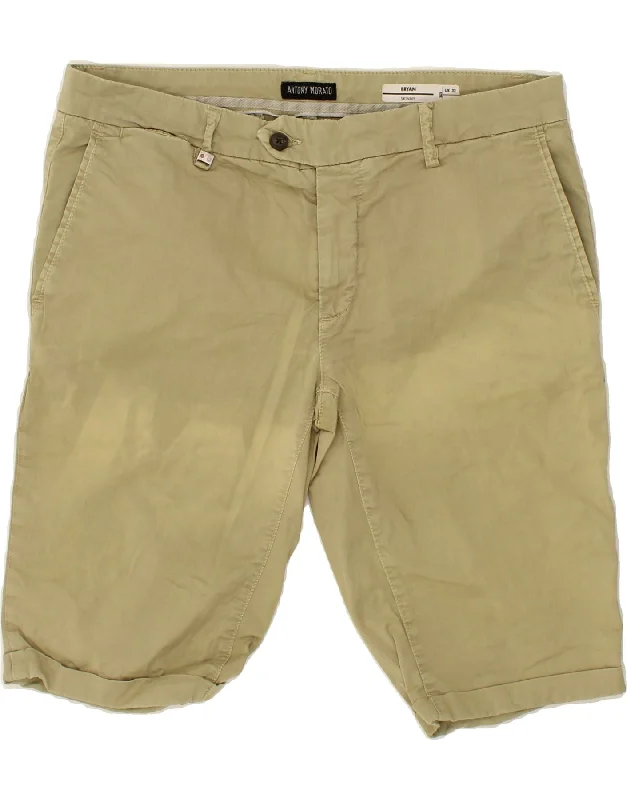 ANTONY MORATO Mens Skinny Chino Shorts W32 Medium Beige Cotton