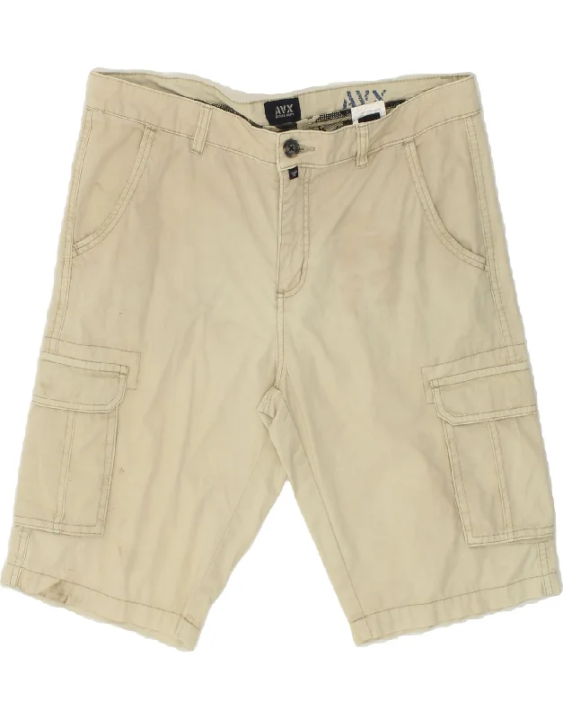 AVIREX Mens Cargo Shorts IT 50 Large W34 Beige Cotton