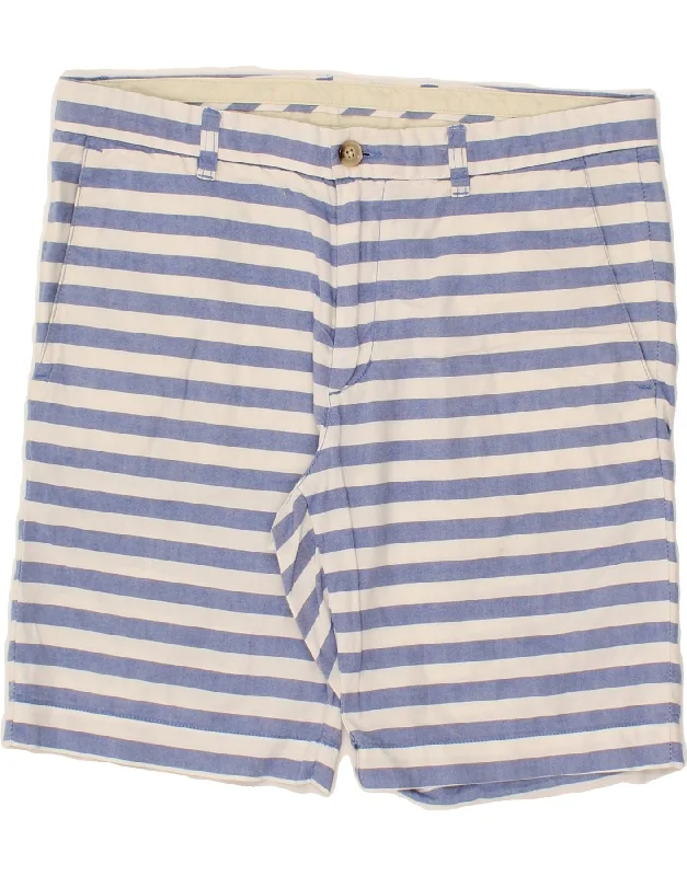 BEN SHERMAN Mens Chino Shorts W32 Medium Blue Striped Cotton