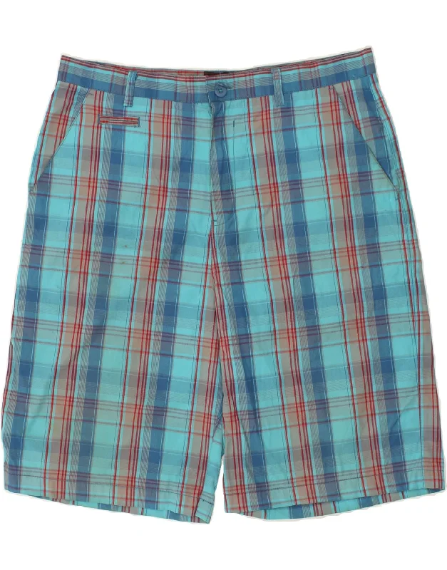 BILLABONG Mens Chino Shorts W38 XL Blue Check Polyester