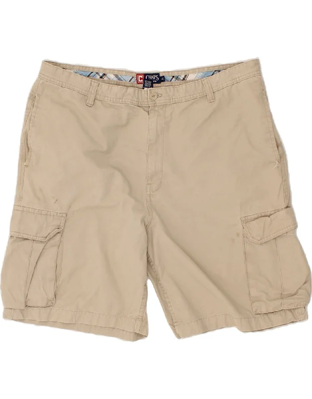 CHAPS Mens Cargo Shorts W42 2XL Beige Cotton