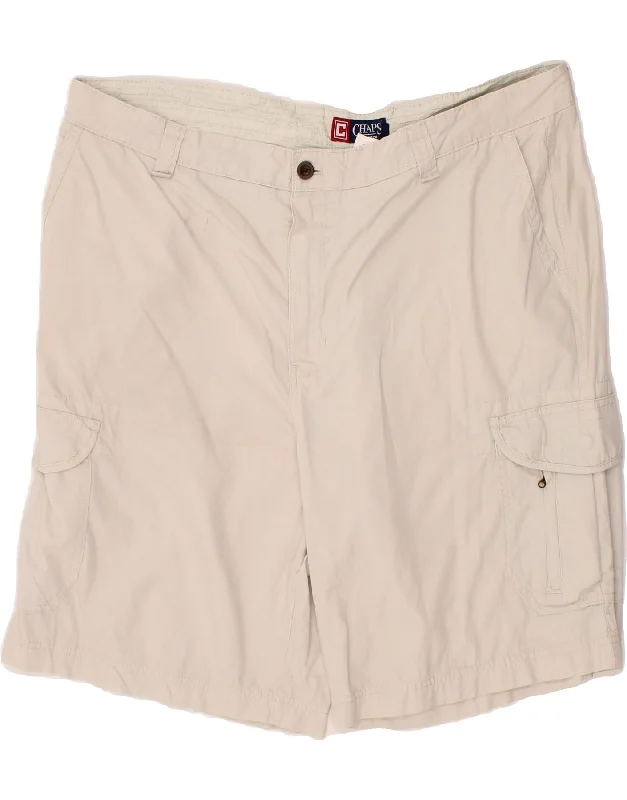 CHAPS Mens Cargo Shorts W42 2XL Off White Cotton