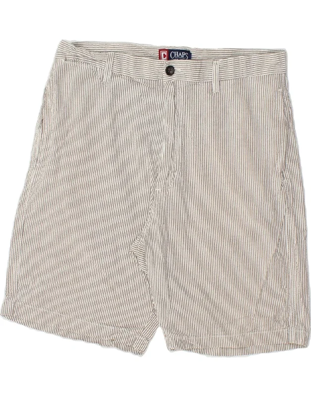 CHAPS Mens Chino Shorts W34 Large Grey Striped Cotton