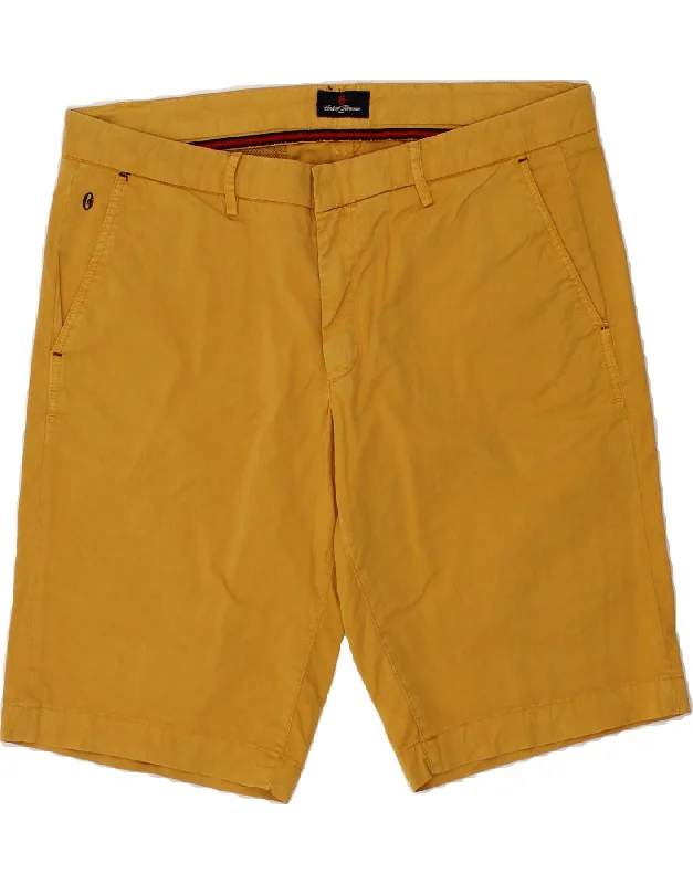 CONTE OF FLORENCE Mens Chino Shorts IT 54 2XL W38 Yellow Cotton