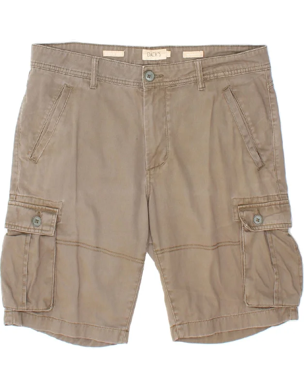 DACK'S Mens Regular Fit Cargo Shorts IT 50 Large W36  Grey Cotton