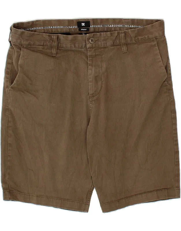 DC Mens Straight Chino Shorts W34 Large Brown Cotton