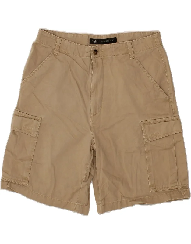 DOCKERS Mens Cargo Shorts W33 Medium Beige Cotton