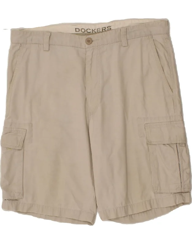 DOCKERS Mens Cargo Shorts W36 Large Grey Cotton