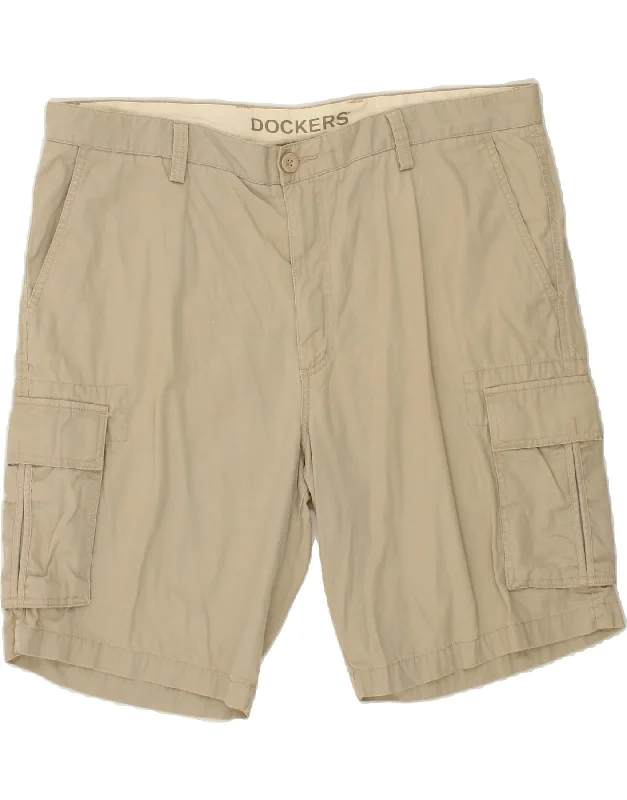 DOCKERS Mens Cargo Shorts W42 2XL Beige Cotton