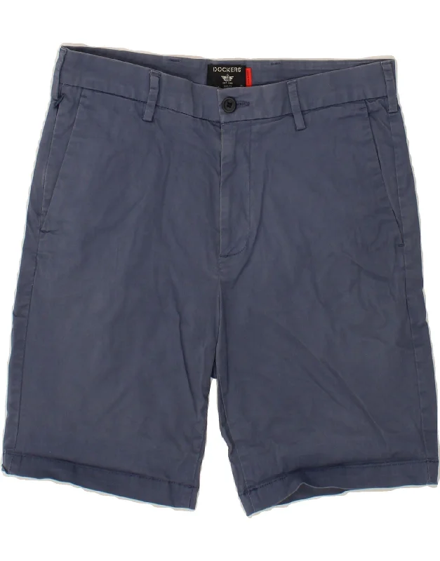 DOCKERS Mens Chino Shorts W31 Medium Navy Blue Cotton