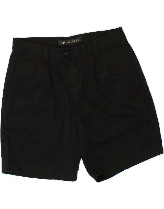 DOCKERS Mens Chino Shorts W34 Large Black Cotton