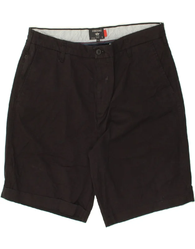 DOCKERS Mens Chino Shorts W34 Large Black Cotton