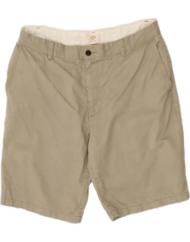 DOCKERS Mens Chino Shorts W36 Large Beige Cotton