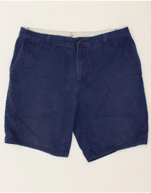 DOCKERS Mens Chino Shorts W38 XL Navy Blue Cotton