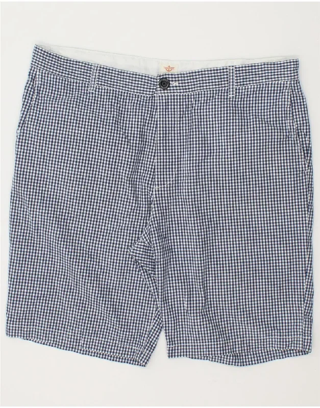 DOCKERS Mens Chino Shorts W40 XL Blue Gingham Cotton