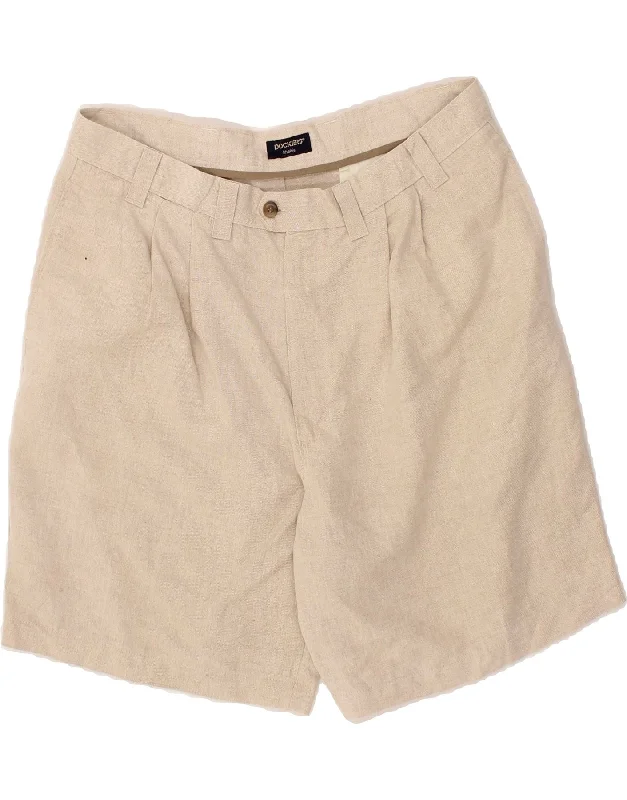 DOCKERS Mens Pegged Chino Shorts W36  Large Beige Linen