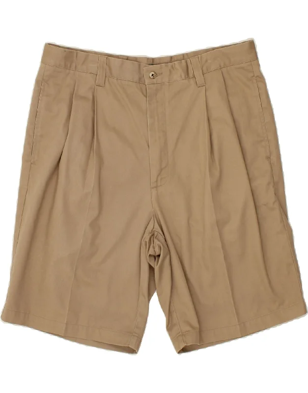 DOCKERS Mens Pegged Chino Shorts W36 Large Brown Cotton