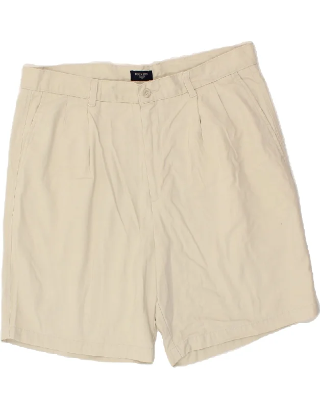 DOCKERS Mens Relaxed Fit Pegged Chino Shorts W38 XL Beige Cotton