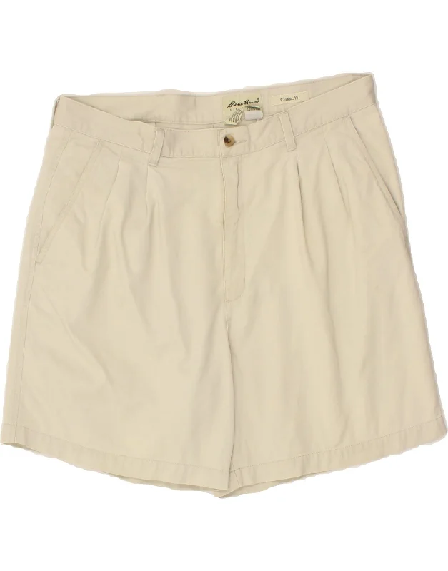 EDDIE BAUER Mens Classic Fit Pegged Chino Shorts W38 XL Beige Cotton