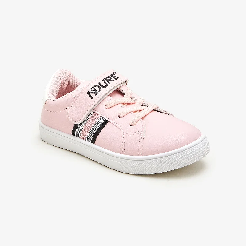 Girls Striped Trainers