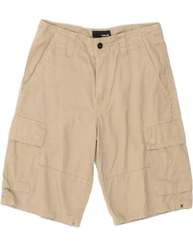 HURLEY Mens Cargo Shorts W28 Small Beige Cotton