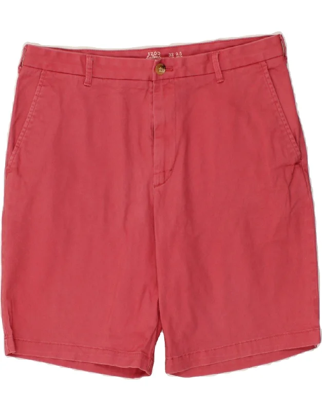 IZOD Mens Chino Shorts W32 Medium Red Cotton