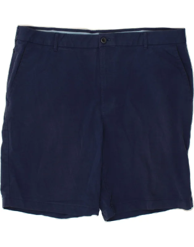 IZOD Mens Chino Shorts W42 2XL Navy Blue Cotton