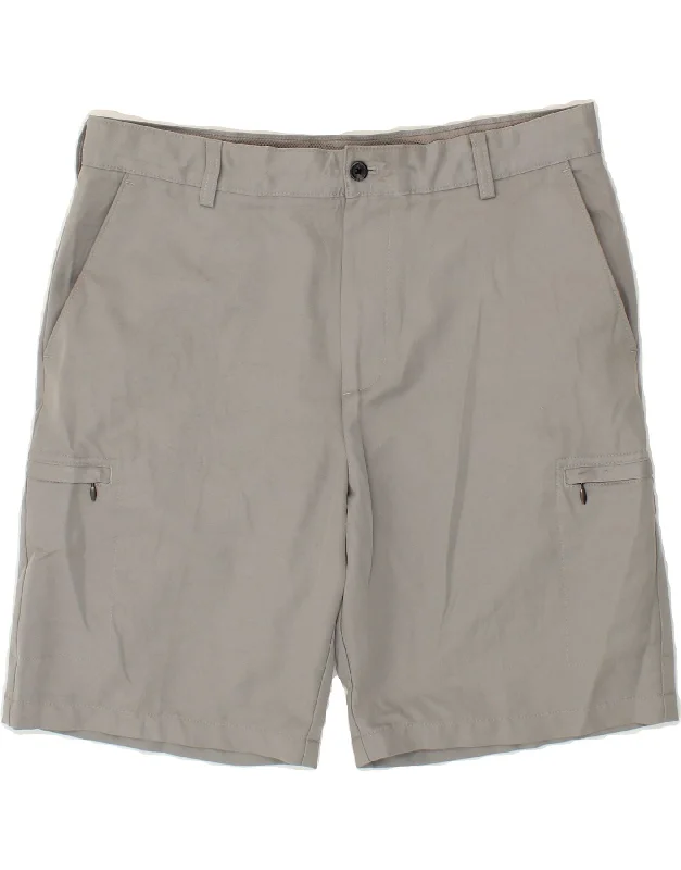 IZOD Mens Golf Cargo Shorts W34 Large Grey Polyester