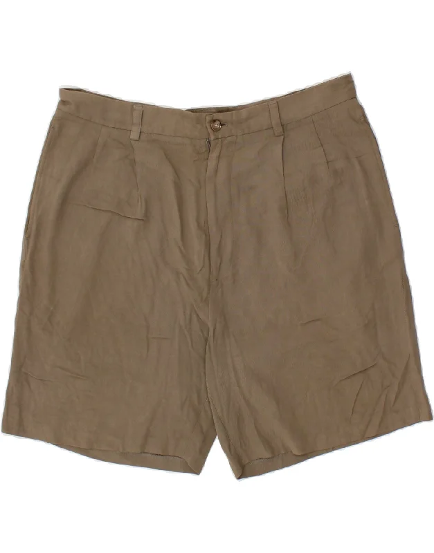 IZOD Mens Pegged Chino Shorts W36 Large  Beige Silk