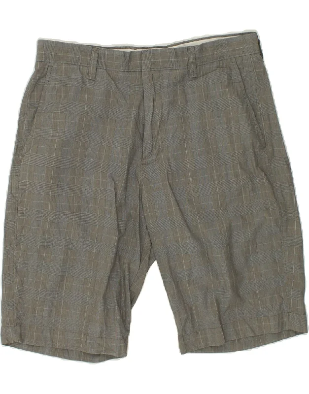 J. CREW Mens Chino Shorts W32 Medium  Grey Check Cotton