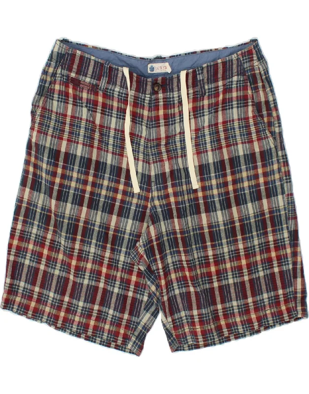 J. CREW Mens Chino Shorts W38 XL Multicoloured Check Linen