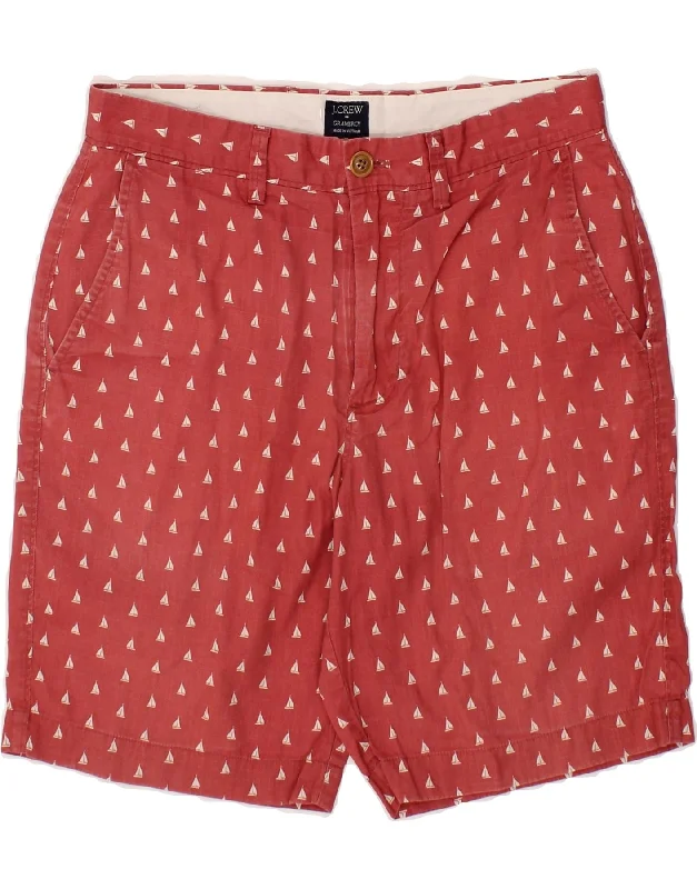 J. CREW Mens Gramercy Chino Shorts W29 Small Red Spotted Cotton