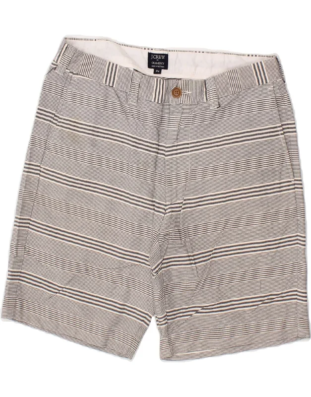 J. CREW Mens Gramercy Chino Shorts W31 Medium  Grey Striped Cotton