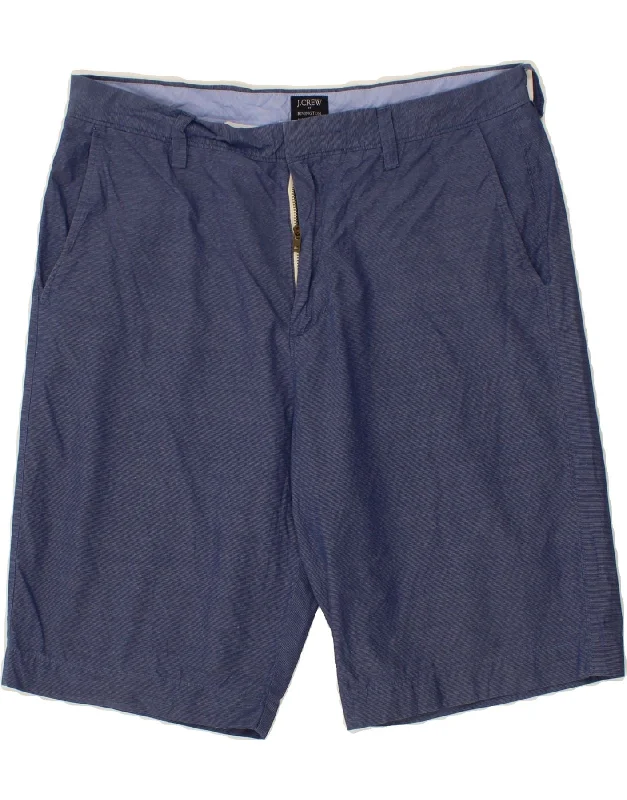 J. CREW Mens Rivington Chino Shorts W34 Large  Navy Blue Pinstripe Cotton