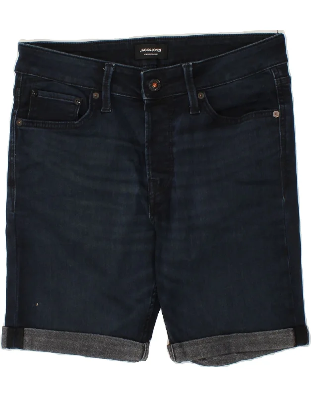 JACK & JONES Mens Regular Denim Shorts Small W32  Navy Blue Cotton