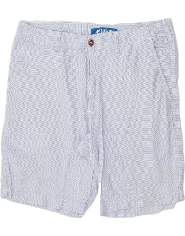 LEE Mens Chino Shorts W36 Large Blue Check Cotton