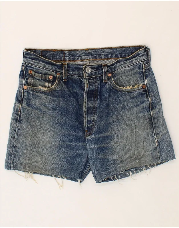 LEVI'S Mens 501 Denim Shorts W28 Small  Blue