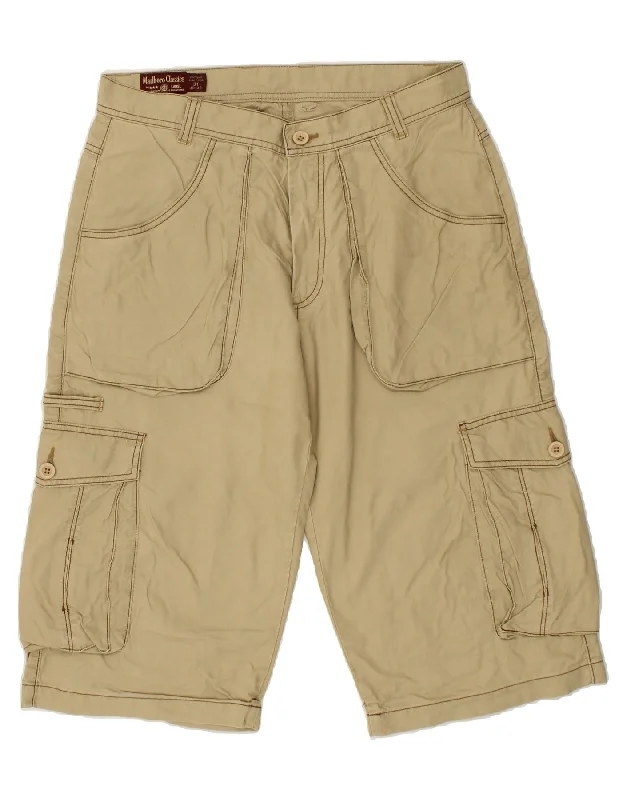 MARLBORO CLASSICS Mens Cargo Shorts W31 Medium Beige Cotton