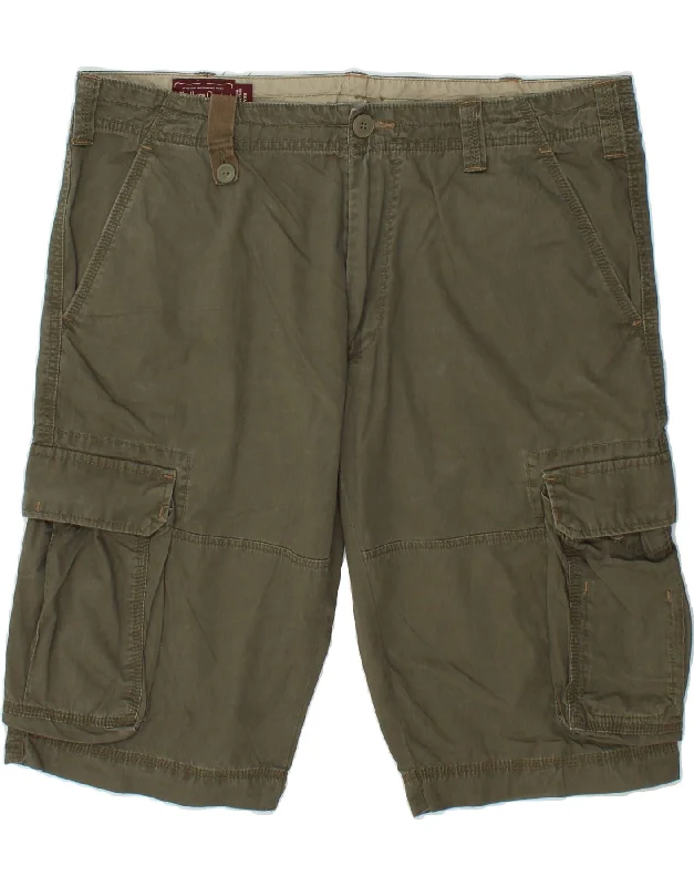 MARLBORO CLASSICS Mens Cargo Shorts W38 XL Khaki Cotton